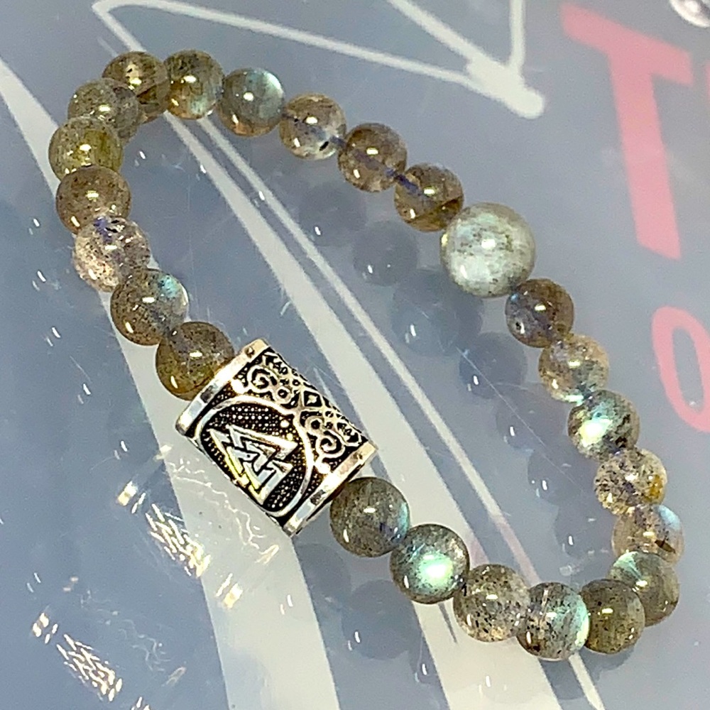 LABRADORITE & VALKNUT NATURAL BRACELET - Picture 1 of 4